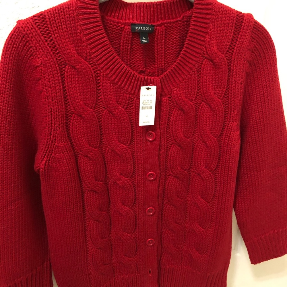 NWT Talbots chunky cable knit cardigan - PM